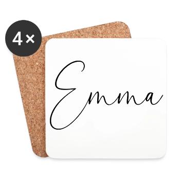 Emma / Handwriting Personalized Design - Coasters (set of 4) - white - Front
