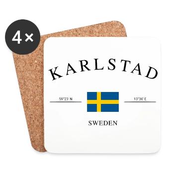 Karlstadt Deutschland – Urlaub Souvenir & Geschenk - Untersetzer (4er-Set) - Weiß - Vorne