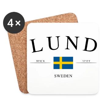 Lund Schweden – Urlaub Souvenir & Geschenk - Untersetzer (4er-Set) - Weiß - Vorne