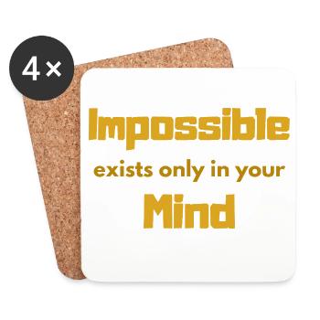 Impossible Mindset Typography - Coasters (set of 4) - white - Front