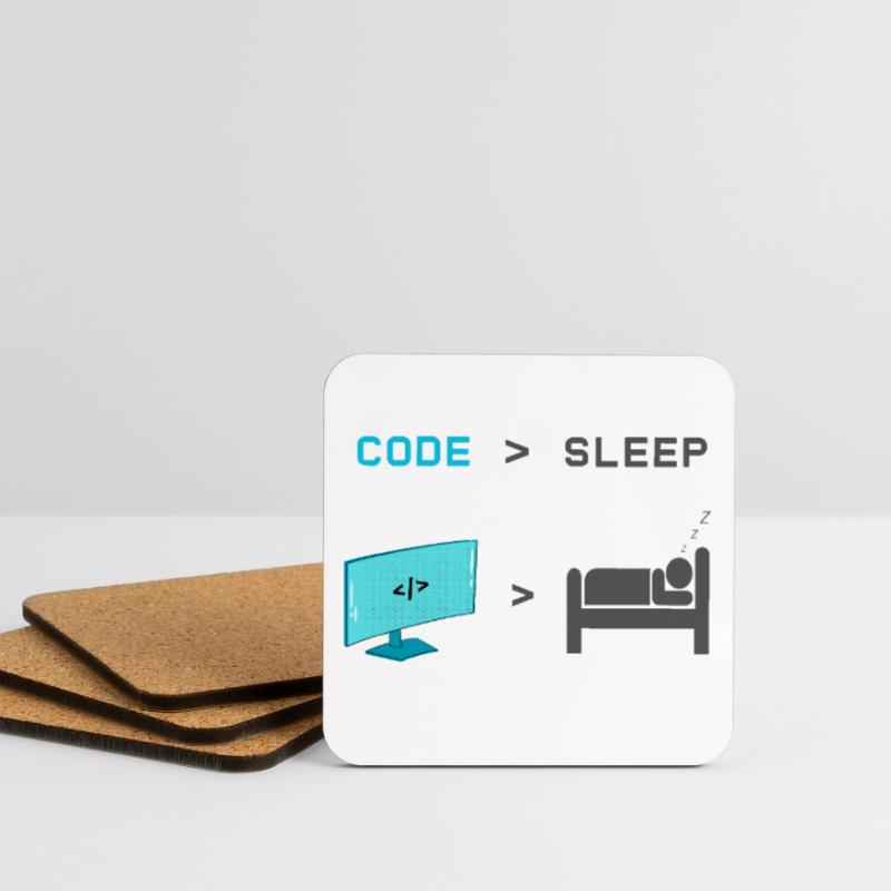 Code vs Sleep: Coder in Sleep Mode Coasters (set of 4)