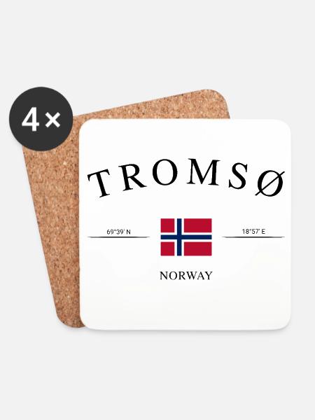 Tromsø Norwegen – Urlaub Souvenir & Geschenk - Untersetzer (4er-Set) - Weiß