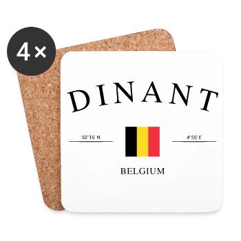 Dinant Belgien – Urlaub Souvenir & Geschenk - Untersetzer (4er-Set) - Weiß - Vorne