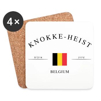 Knokke-Heist Belgique – Souvenir et cadeau de Noël - Dessous de verre (lot de 4) - blanc - Devant