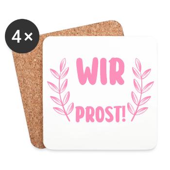 JGA Team Braut Junggesellinnenabschied - Untersetzer (4er-Set) - Weiß - Vorne