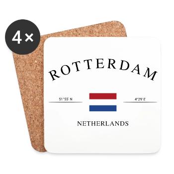 Rotterdam Niederlande – Urlaub Souvenir & Geschenk - Untersetzer (4er-Set) - Weiß - Vorne