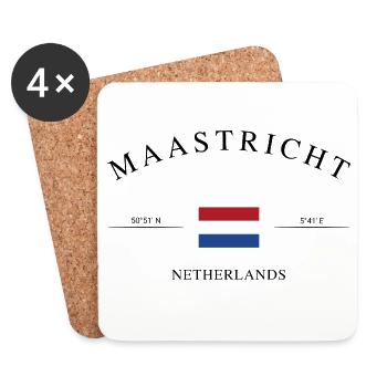 Maastricht Netherlands Holiday Souvenir & Gift - Coasters (set of 4) - white - Front