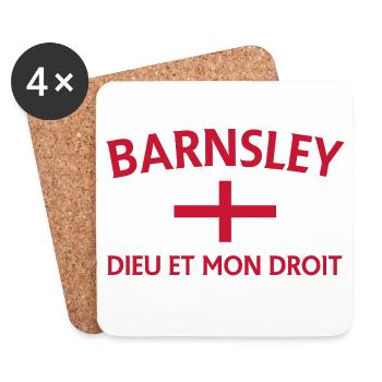 Emblème de Barnsley drapeau de l’Angleterre - Dessous de verre (lot de 4) - blanc - Devant