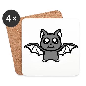 Kleine süße Fledermaus Halloween lustig Comic süß - Untersetzer (4er-Set) - Weiß - Vorne