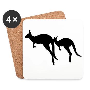 Kangaroo - Coasters (set of 4) - white - Front
