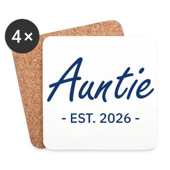 Auntie Script Est 2026 - Dessous de verre (lot de 4) - blanc - Devant