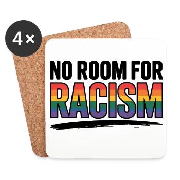 Kein Platz für Rassismus - Cool Pride Logo - Untersetzer (4er-Set) - Weiß - Vorne