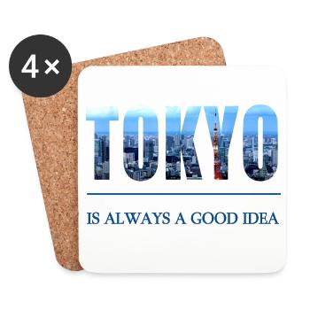 Tokyo Skyline Lettering – Always a Good Idea - Coasters (set of 4) - white - Front