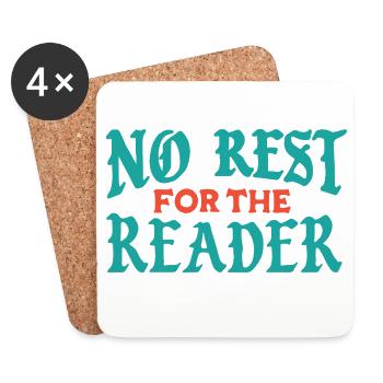 No Rest for the Reader - Coasters (set of 4) - white - Front
