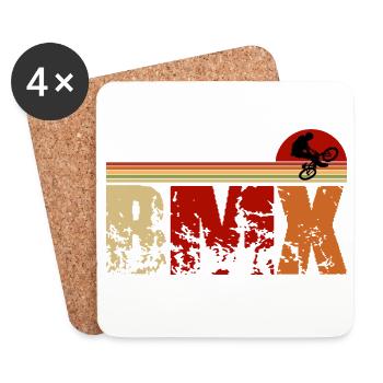 Retro BMX Design – Klassisch & Stylisch - Untersetzer (4er-Set) - Weiß - Vorne