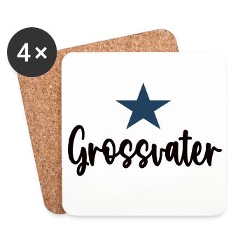 Grossvater Opa Opi Bester Großvater - Untersetzer (4er-Set) - Weiß - Vorne
