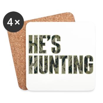 Il est la femme chasseuse d’un fier chasseur - Dessous de verre (lot de 4) - blanc - Devant
