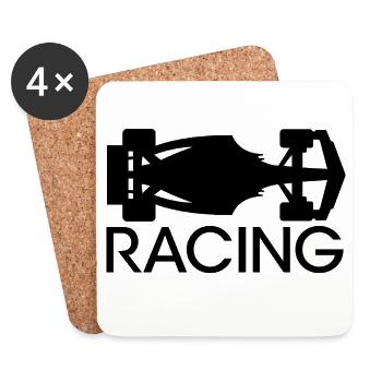 Conception rapide de voitures de course pour les fans de sport automobile - Dessous de verre (lot de 4) - blanc - Devant