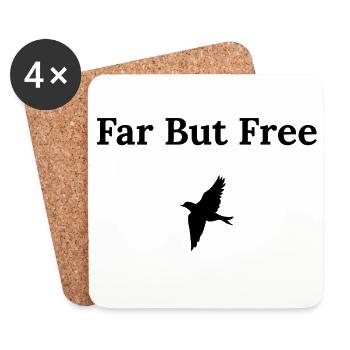Far But Free – Travel Shirt - Untersetzer (4er-Set) - Weiß - Vorne