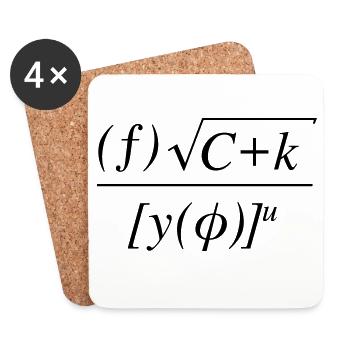 Équation mathématique va te faire - Dessous de verre (lot de 4) - blanc - Devant
