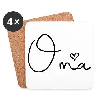 Oma - Untersetzer (4er-Set) - Weiß - Vorne