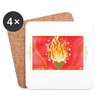 Heart Flames Time - November 2025 Sonja von Staden - Coasters (set of 4) - white - Front