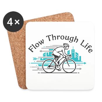 Flow Through Life - Untersetzer (4er-Set) - Weiß - Vorne