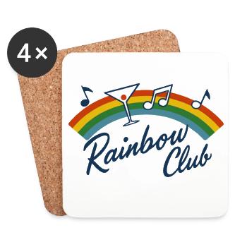 Logo de la musique Rainbow Club - Dessous de verre (lot de 4) - blanc - Devant