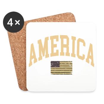 America Camouflage Flag - Coasters (set of 4) - white - Front