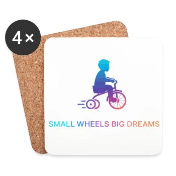 Small Wheels Big Dreams - Coasters (set of 4) - white - Front