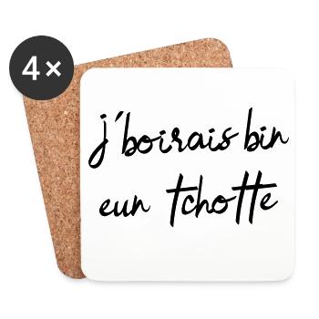 Ich würde bin eun tchotte trinken, humor chti du Nord - Untersetzer (4er-Set) - Weiß - Vorne