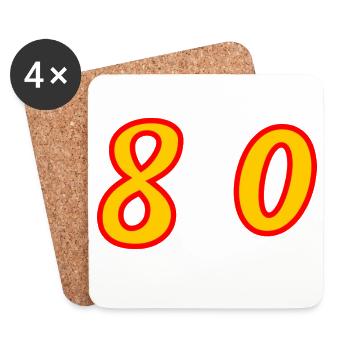 80. 80 YEARS. 80th ANNIVERSARY. 80 YEARS ANNIVERSARY. - Coasters (set of 4) - white - Front