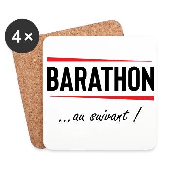 Barathon zum nächsten! Alkohol - Untersetzer (4er-Set) - Weiß - Vorne