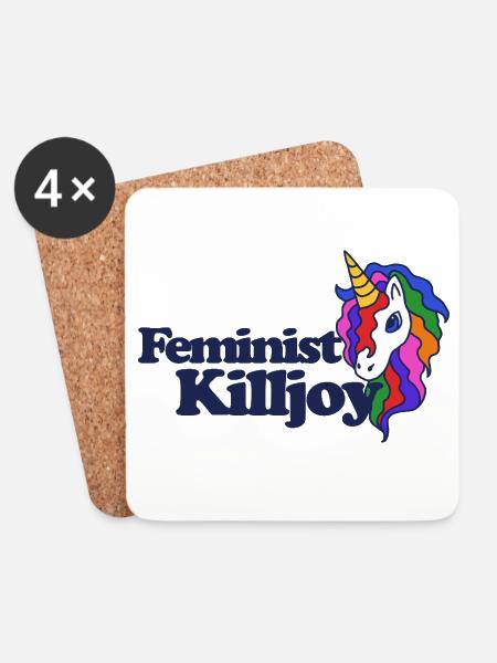 Feministische Killjoy Unicorn Tee - Untersetzer (4er-Set) - Weiß
