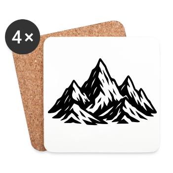 Berge Symbol Mountains - Coasters (set of 4) - white - Front