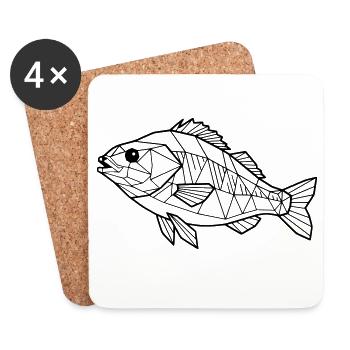 Perchoir géométrique Low Poly - Dessous de verre (lot de 4) - blanc - Devant