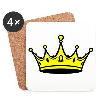 Roi royal de la couronne - Dessous de verre (lot de 4) - blanc - Devant