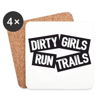 Dirty Girls laufen Trails - Untersetzer (4er-Set) - Weiß - Vorne