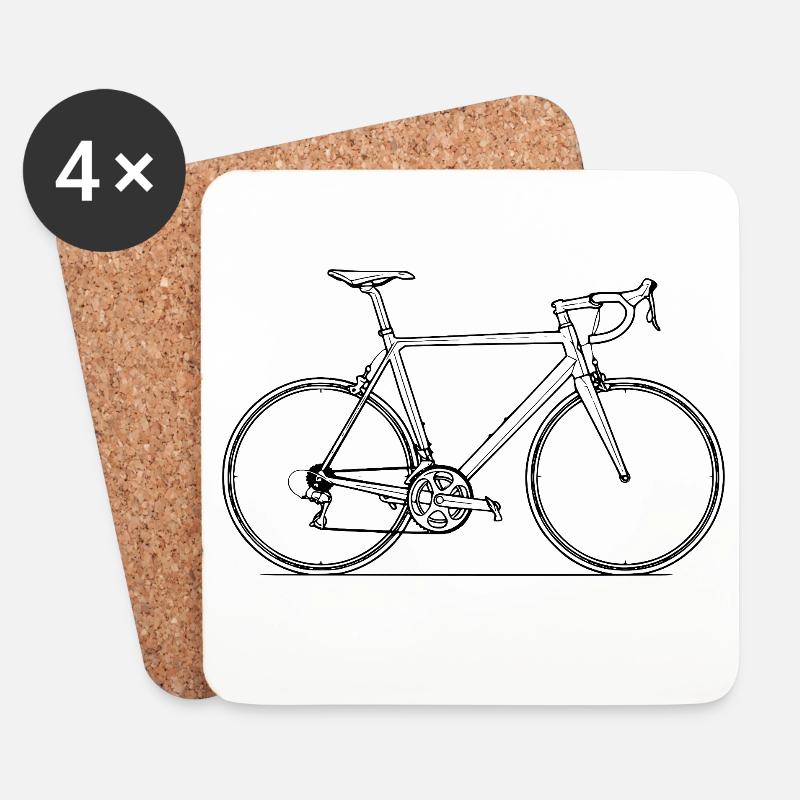 Rennrad Liebe auf zwei Rädern Biker - Untersetzer (4er-Set) - Weiß
