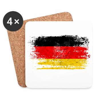 Deutschland Vintage - Adler Wappen Geschenk - Untersetzer (4er-Set) - Weiß - Vorne