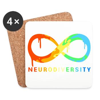 Neurodiversité Autisme Cerveau TDAH Asperger - Dessous de verre (lot de 4) - blanc - Devant