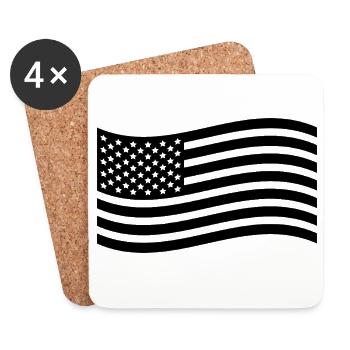 Utiliser des drapeaux - Dessous de verre (lot de 4) - blanc - Devant