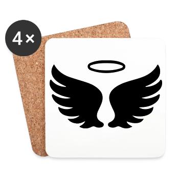 Symbole de l’Ange des Ailes - Dessous de verre (lot de 4) - blanc - Devant