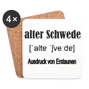 alter_schwede - Untersetzer (4er-Set) - Weiß - Vorne