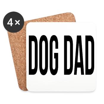 Dog DAD Minimalist–black - Untersetzer (4er-Set) - Weiß - Vorne