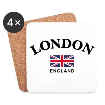 London, England - Untersetzer (4er-Set) - Weiß - Vorne