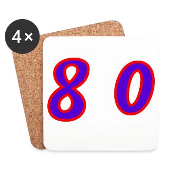80. 80 YEARS. 80th ANNIVERSARY. 80 YEARS ANNIVERSARY. - Coasters (set of 4) - white - Front