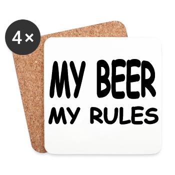 Bière - Dessous de verre (lot de 4) - blanc - Devant