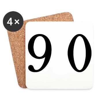 90. 90 ANS. 90e ANNIVERSAIRE. ANNIVERSAIRE 90 ANS. - Dessous de verre (lot de 4) - blanc - Devant
