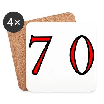 70. 70 YEARS. 70th ANNIVERSARY. 70 YEARS ANNIVERSARY. - Coasters (set of 4) - white - Front